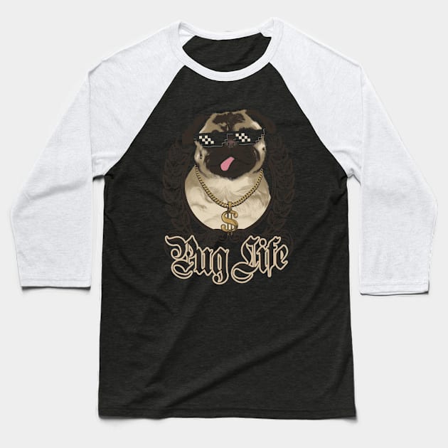 Pug life Baseball T-Shirt by ursulalopez